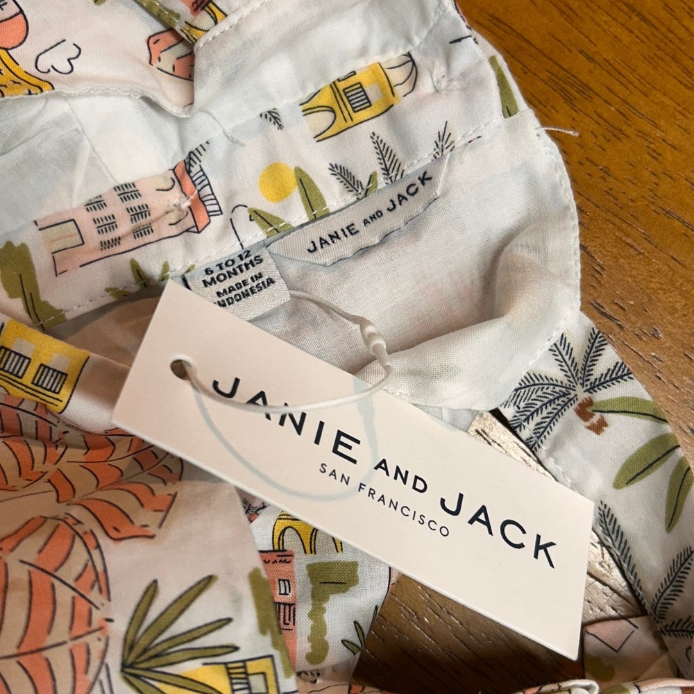 Janie and Jack Baby Girls Coastal Print Peplum Top Bow Straps 6-12M NWT GIFT - Picture 5 of 10